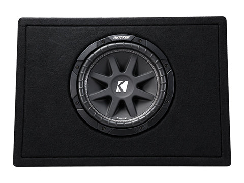 Kicker Comp 10-inch (25cm) Sub in Thin Profile Enclosure, 4-Ohm, RoHS Compliant